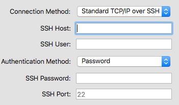 Connect dialog -- SSH Authentication by Password